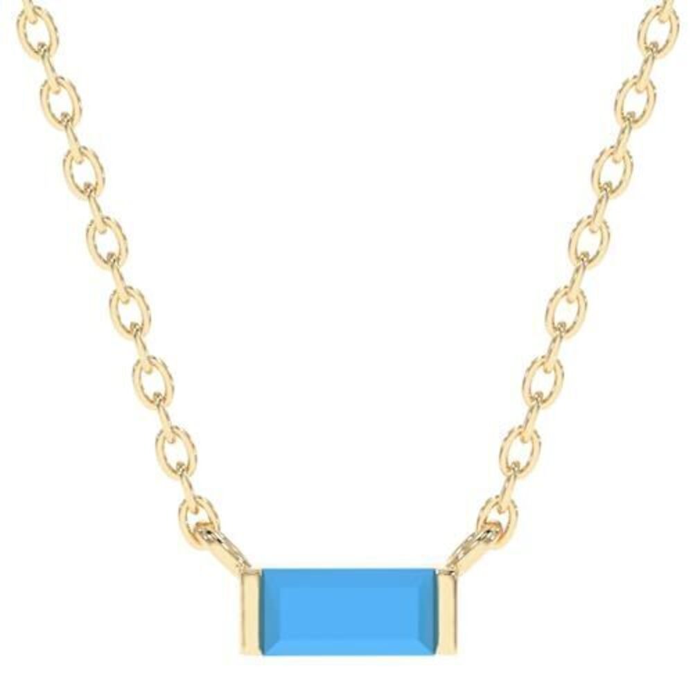 9257 Turquoise Necklace , Premium Gold Minimalist Rectangle Necklaces